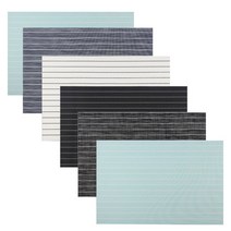 AnTs 북유럽 고급 호텔 줄무늬 PVC 식탁매트 6p, 랜덤 발송, 45 x 30 cm