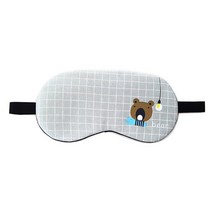 런웨이브 체크애니멀 팩 겸용 수면안대 베어, 1개입, 1개