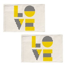 스토어33 옐로우 키친 린넨 테이블매트 2p, B, 48 x 28 cm