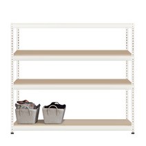 폴던스랙 조립 앵글선반 1200 x 300 x 900 mm 4단, 화이트