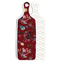 로엠디자인 양면 디자인 서빙보드 도마 파스텔밤하늘, 자주색플라워아트웍, 1개