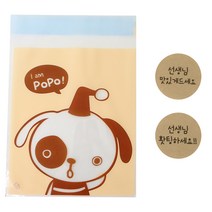 황씨네도시락 접착 야미봉투 강아지 30p + 스티커 선생님 홧팅 맛있게 드세요 크라 30p, 1세트