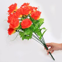 조아트 장미 12송이 조화꽃다발, 오렌지