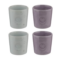 임의섭도예작업장 도장물잔 중 화이트 2p + 라일락 2p, 혼합 색상, 4개입