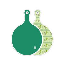 로엠디자인 양면 원형 서빙 도마 그린, 그린로즈, 1개