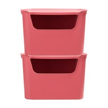 티볼리 컬러 수납박스 대 25.5L, 코럴핑크, 2개