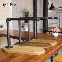 IN PIPE 원목 스탠드 타원 키친타올걸이 - JSK961, 고무나무 엔틱 압력계, 1개