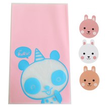 황씨네도시락 비접착 야미봉투 팬더 100p + 토끼 스티커 100p, 1세트