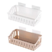 리버그린 흡착 심플선반, 화이트, 베이지, 2개입