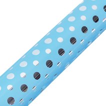 영프라자 더블도트 비닐 증착 포장지 소 26.5cm x 20m, 블루, 1개