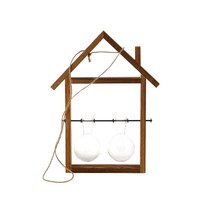 삼호유리 집모양 우드 행잉볼 호리화병 2구 SH14061, 혼합 색상