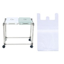 리빙해피 클링 미니 분리수거함 2p + 봉투 100p, 실버 + 피스타치오 + 화이트, 1세트