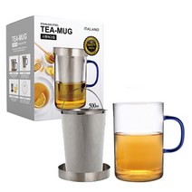 이탈리아노 스텐필터 머그컵 500ml, 혼합 색상, 1개