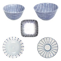 디어리빙 JAPANESE STYLE 한식기 혼밥세트 블루린느, 블루, 5종, 1세트