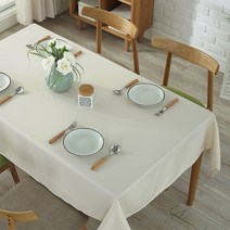 슈퍼식스 가장자리 레이스 포인트 파스텔톤 사각 식탁보, 아이보리, 140 x 140 cm