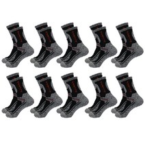 티에스 남성용 등산 양말 중목 10족, 블랙