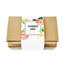 도나앤데코 크라프트 일회용 종이도시락 중사이즈 20p + 와이드띠지 cheer up 10p, 1세트