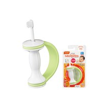 콤비 유아용 칫솔 손잡이 세트 + 2단계 칫솔, 혼합 색상, 1세트