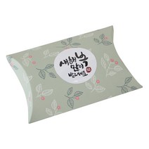 황씨네도시락 반달 상자 나뭇잎 카키 30p + 뉴 새해 복 캘리 스티커 화이트 30p, 혼합 색상, 1세트