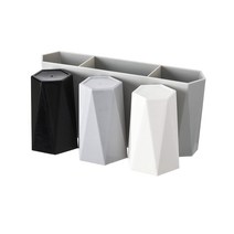 모나코올리브 무타공 모던엣지 3컵 양치컵 칫솔홀더, 혼합 색상, 1개