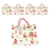 에이비엠 크리스마스 산타 쇼핑백 5p, 혼합 색상