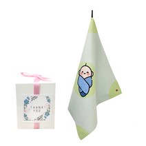 삼육오데이 DIY 돌답례품 수건 10p + 박스 10p + 리본 핑크 12p + 땡큐스티커 12p, 스마일베이비, 1세트