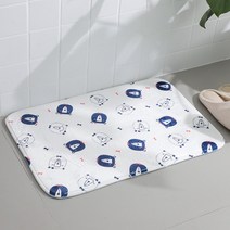 폴레또 캐릭터 패턴 현관매트, 화이트