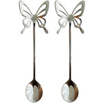 올리브티 버터플라이 티스푼, 실버, 2개입