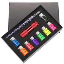 미니띠네 미니제이드 크리스탈 만년필 딥 펜 글짜 형광 마술 잉크 펜, C