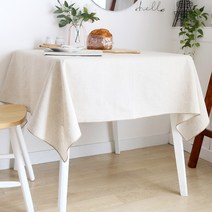 까사베르데 린넨 식탁보, 베이지(핀턱마감), 4인(130 x 150cm)
