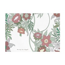 모리스벤암펠 멜로우스페이스 Green PVC 코팅 사각 테이블 식탁 매트 CM-FL7, 플로럴레드1, 44.5 x 31 cm