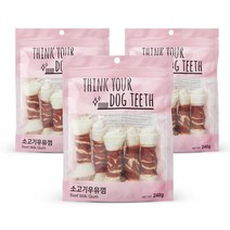 ThinkYourDogTeeth 반려견 우유껌 6개입, 소고기, 3개입