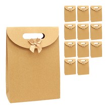 도나앤데코 엘라 리본장식 핸들상자 S 12p + 골드리본 12p, 크라프트, 1세트