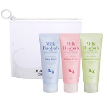 밀크바오밥 베이비 여행용 3종 키트, 베이비 워시 70ml    로션 70ml   수딩 젤 로션 70ml, 1세트