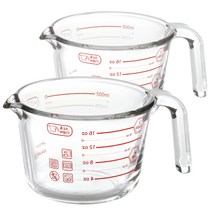 아이에코리아 수퍼오븐글라스 내열유리 멀티 계량컵 2p, 레드, 500ml