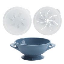 아가프라 흡착 멀티 식기세트, 도브블루, 1세트, 흡착식기+이유식뚜껑+스낵컵뚜껑