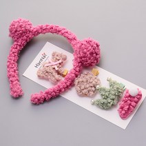 핸날 뽀글 아기 곰머리띠 + 집게핀 4종세트