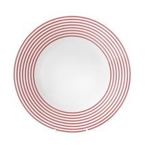 ZEN 린넨 스트라이프 접시 27cm 1p, 레드, 1개