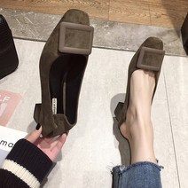 스퀘어 포인트 미들굽 펌프스힐