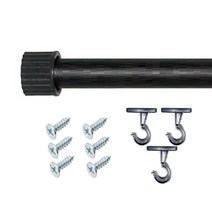 아이디 심플 스타일 25mm 커튼봉 + 브라켓 3p + 나사못 6p, 블랙