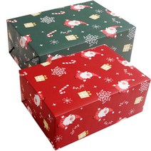 KAT 디자인 산타포장지 레드 6p + 그린 6p 세트, 혼합 색상, 1세트