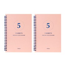 인디고 공시생 취준생 100일 5SUBJECTS 원데이 스터디 플래너 2p 세트, 핑크