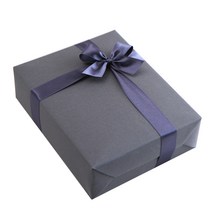 고급 엠보싱 포장지 54 x 78 cm 4p + 25mm 공단리본 9.1m, 포장지(그레이), 리본(차콜), 1세트