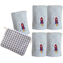 세맘스 어린이집수건 5p + 파우치, 로켓, 1세트