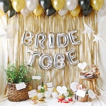 홈파티장식 브라이덜샤워 풍선세트, 럭셔리블랙(손펌프 랜덤발송), 1세트