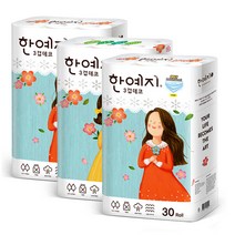 한예지 3겹 천연펄프 데코 화장지 27m, 30롤, 3팩