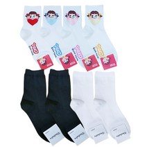 두발로 여성용 메롱 하트 8켤레 양말 세트 레드 + 블루 + 핑크 + 옐로우 + 사계절골지블랙 2켤레 + 사계절골지화이트 2켤레