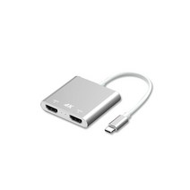 유커머스 핸드폰 4K C타입 to HDMI 2포트 미러링 변환 컨버터 동시사용가능 HDCP, UC-CO15