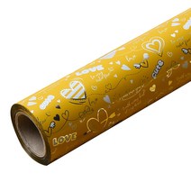 심쿵하트 증착 포장지 중 37.5cm x 17m, 옐로우, 1개