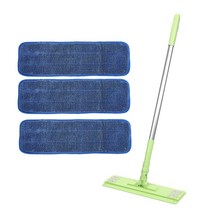 에이클린 청소밀대걸레 중형 그린 + 고급루프패드 3매, 1세트